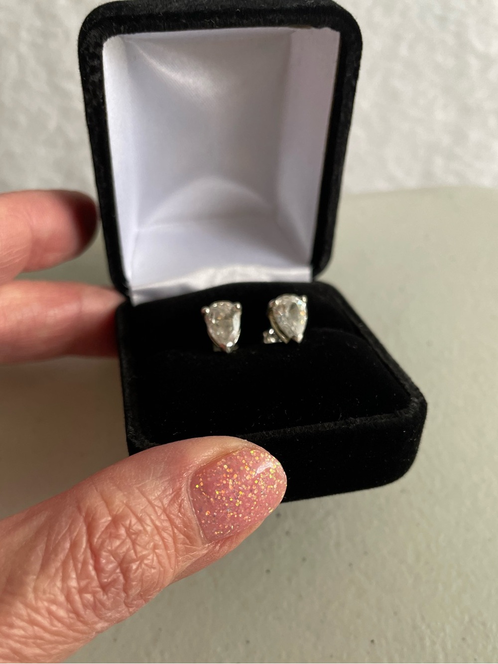 925 Pear Cut CZ Stud Earrings Sterling Silver 14K Gold Plated Fine Jewelry w Box - Picture 7 of 10